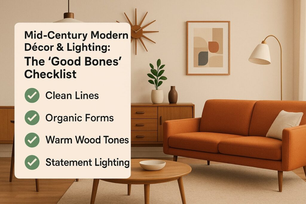 Mid-Century Modern Décor & Lighting: The “Good Bones” Checklist