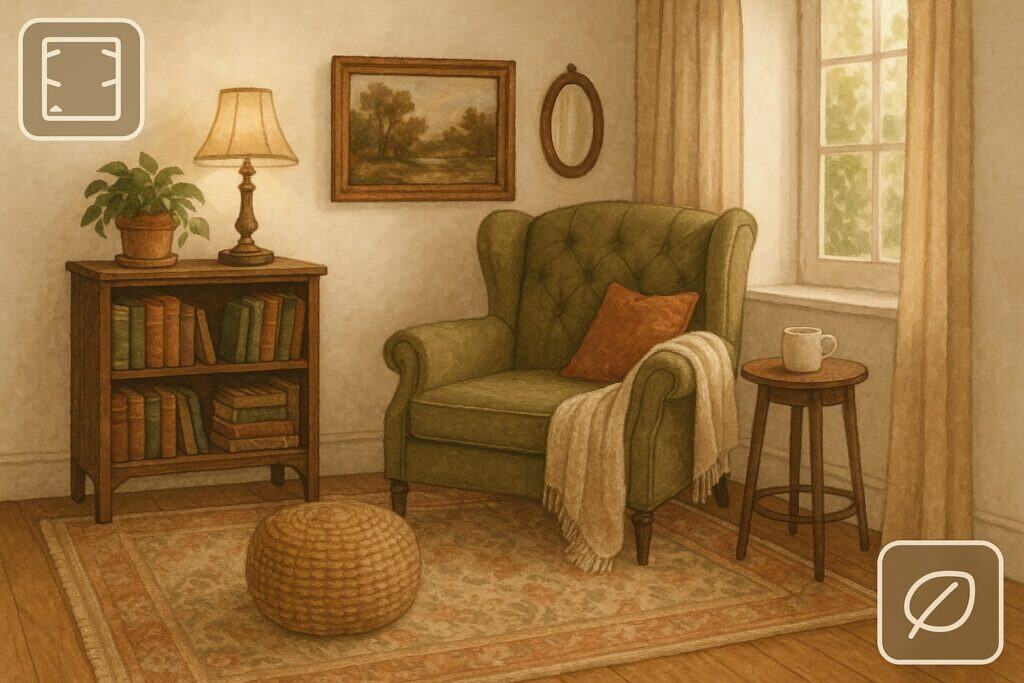 Plan the Space for a Cozy Reading Nook with Vintage Pieces