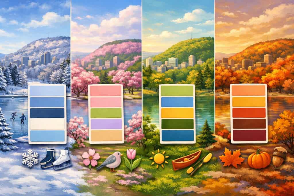 Color Palettes Inspired by Mont-Royal Through the Seasons