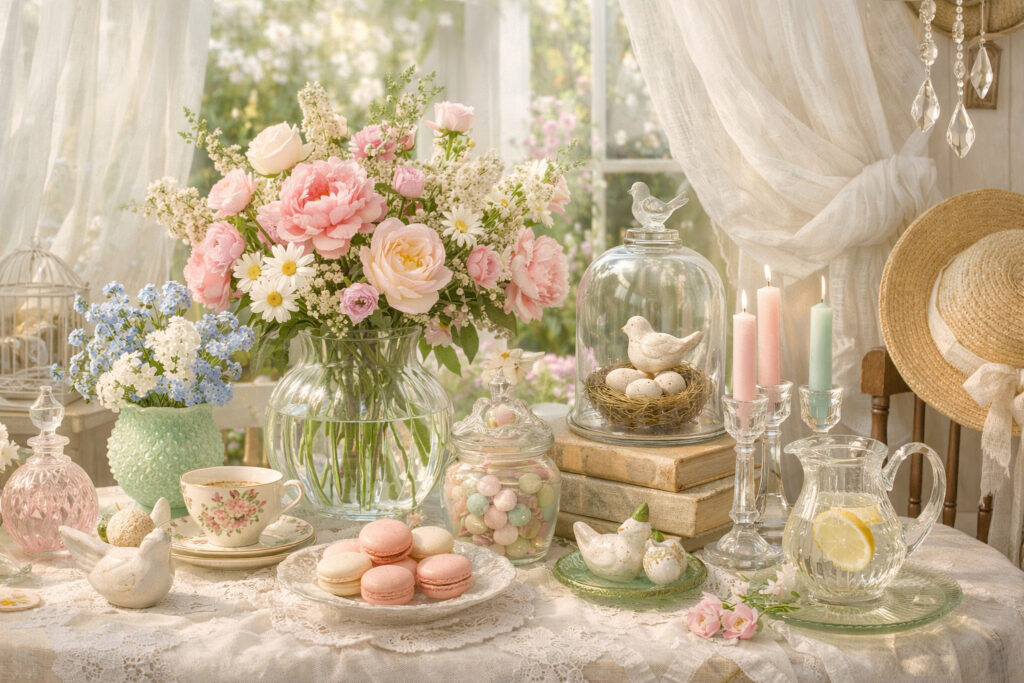 Spring: Florals, Pastels, Glass, and Light Linens (Seasonal Vintage Refresh)