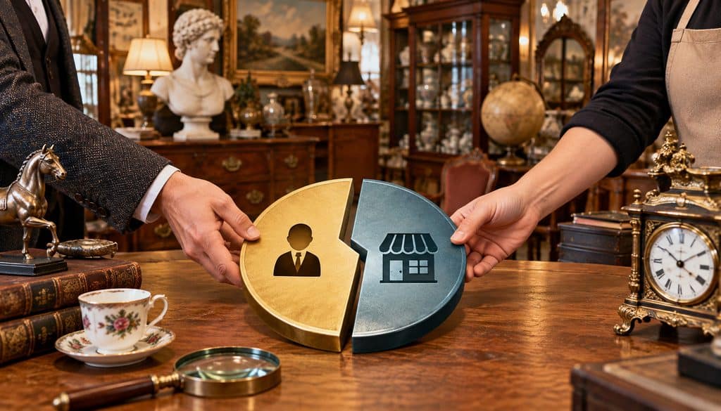 Antique consignment split between seller and shop